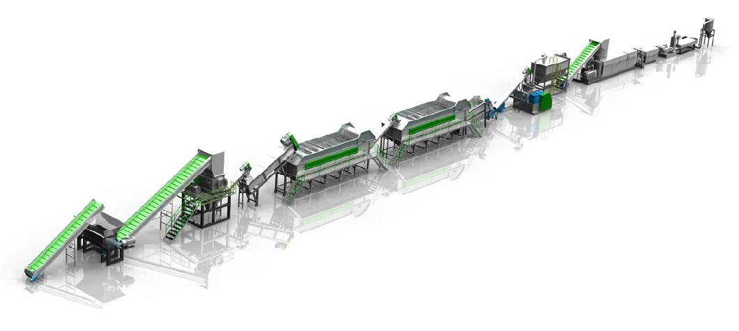 Waste/Consumer Plastic PE/PP/Pet Strap/HDPE Bottles /Films/Wovenbags Recycling Crushing Washing Drying Production Line