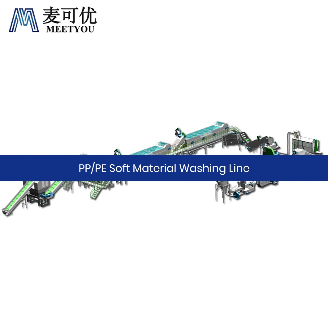 Meetyou Machinery Pet Recycling Line Custom China PP PE Long Lasting Plastic Waste Crushing Washing Machine Manufacturers Configure The Sink-Float Sorting Tank