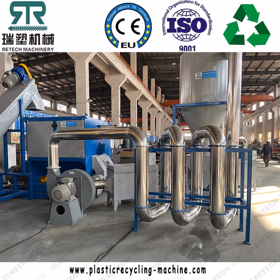 LITECH 二段水冷 PP/PE/HDPE/LDPE/PET プラスチック農業用フィルム、織袋、シュレッダー、洗浄、脱水、リサイクル、ペレタイザー